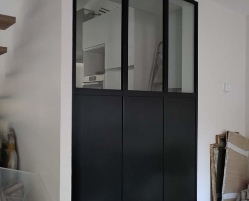 verrière d'intérieur en métal thermolaqué