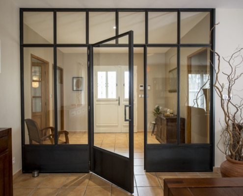 verrière d'intérieur en métal séparation salon