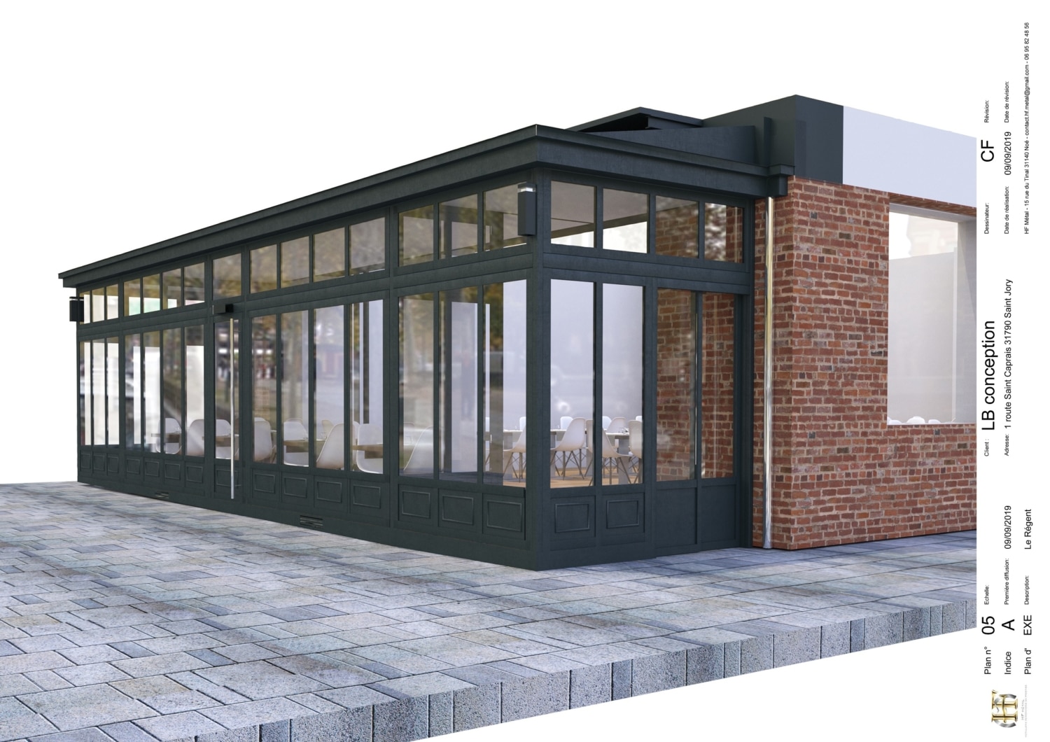 grande veranda design en acier