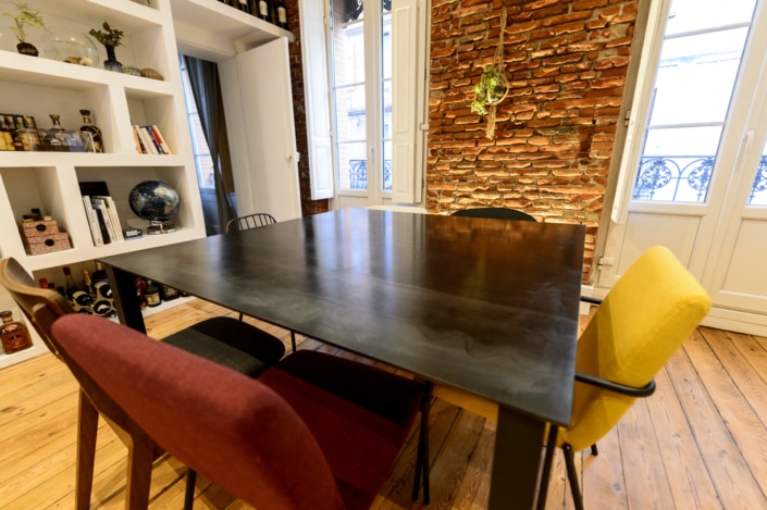 table de salon style industriel en metal