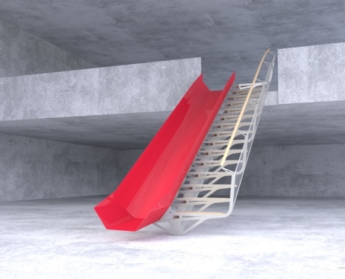 escalier toboggan design metal