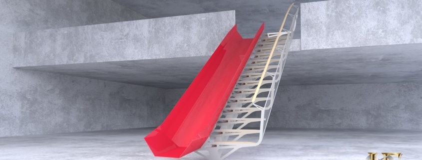 escalier toboggan design metal