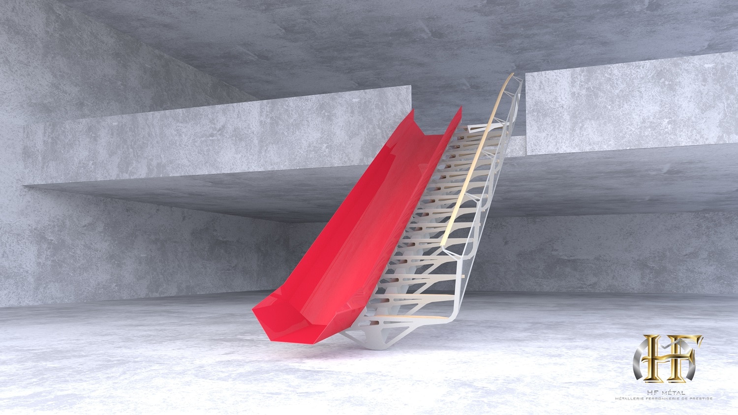 escalier toboggan design metal