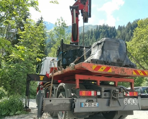 camion transport escalier metal