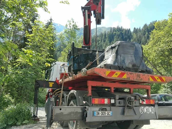 camion transport escalier metal