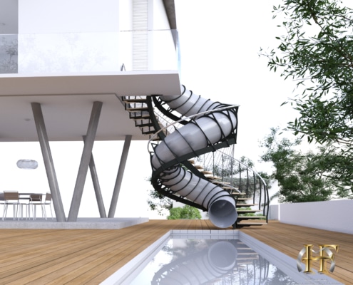 escalier toboggan extérieur design