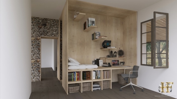 bureau design en bois