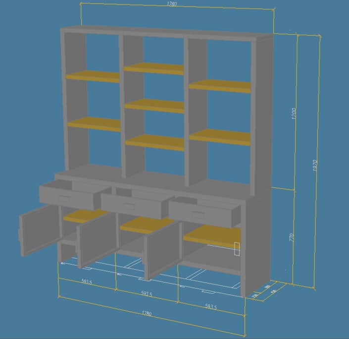 plan meuble de rangement en fer