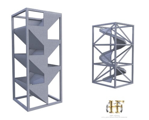 module escalier toboggan en metal