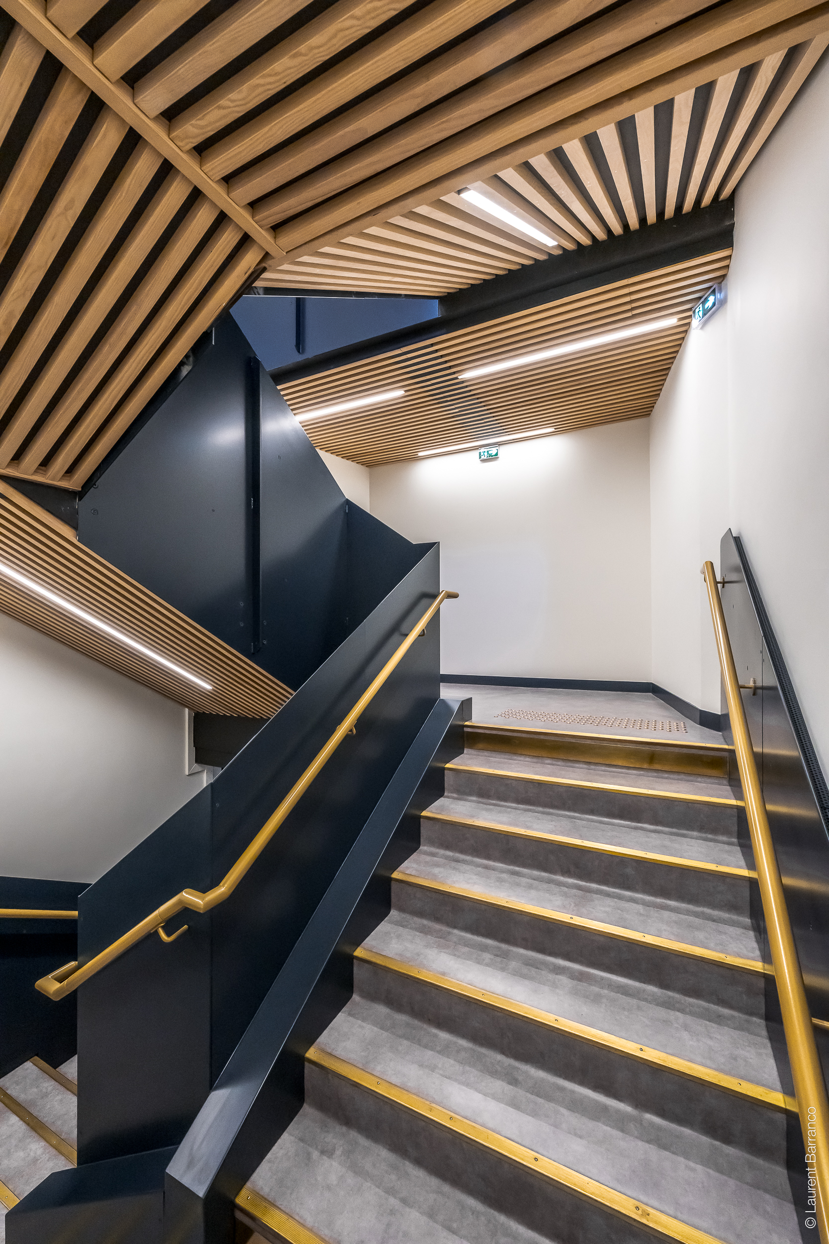 escalier rampe d'escalier en métal peint en doré